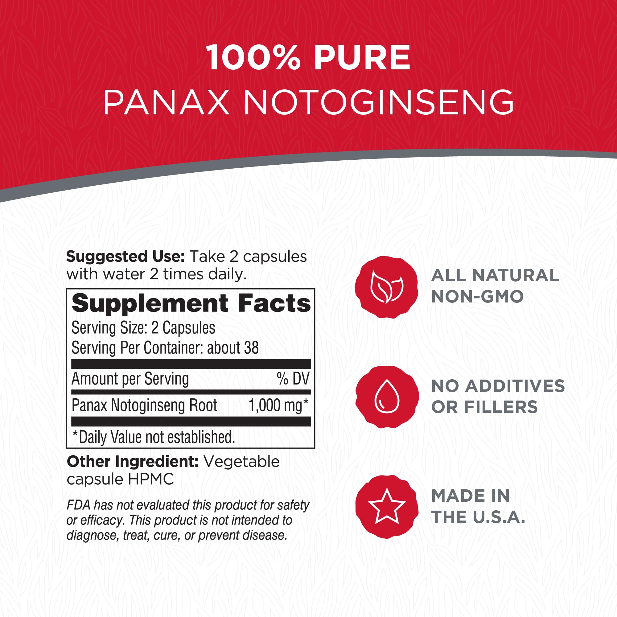 Primer plano de cápsulas Notoginseng Dairyland para ingesta entre comidas.