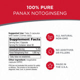 Primer plano de cápsulas Notoginseng Dairyland para ingesta entre comidas.