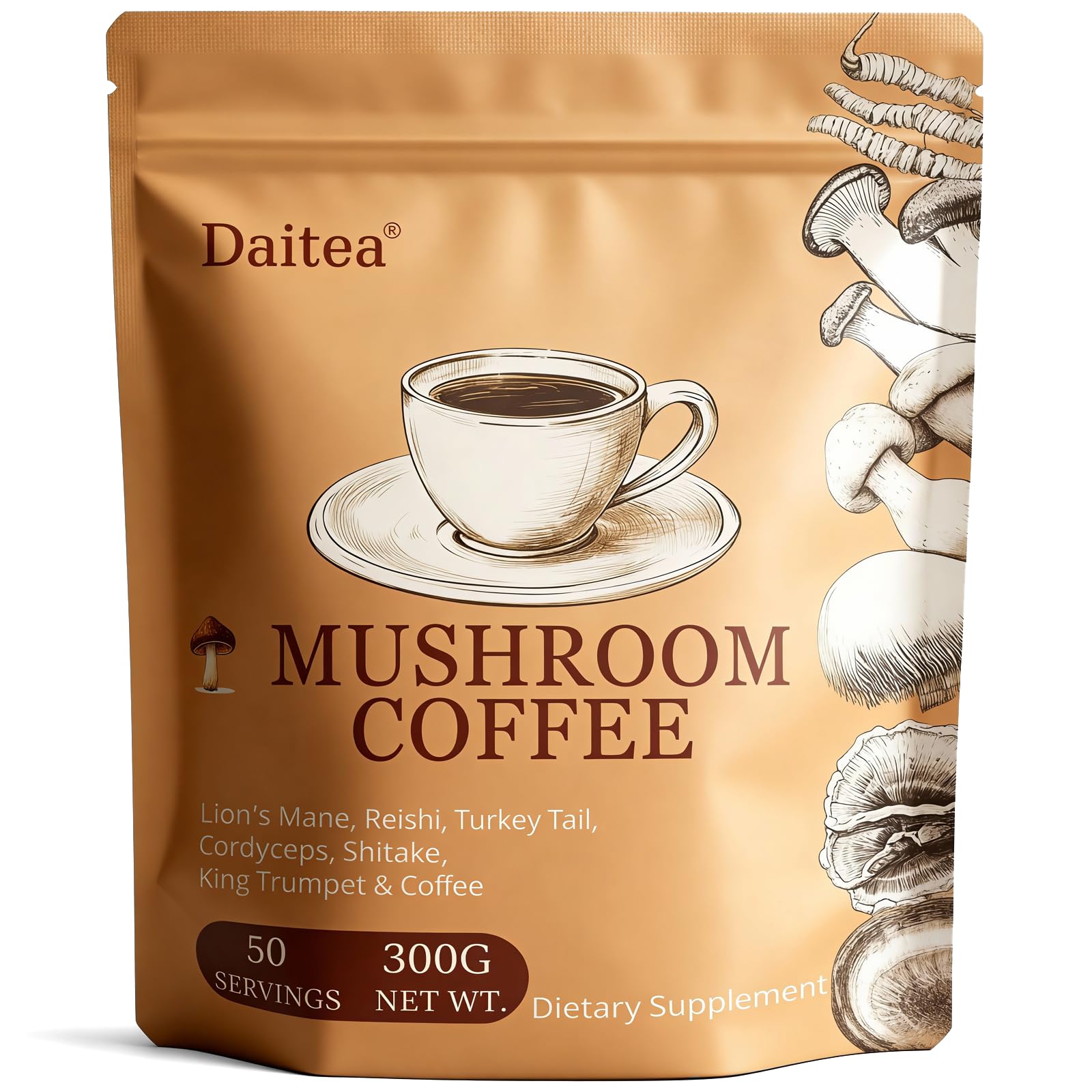 Daitea Café de Hongos, taza energizante para empezar el día con foco