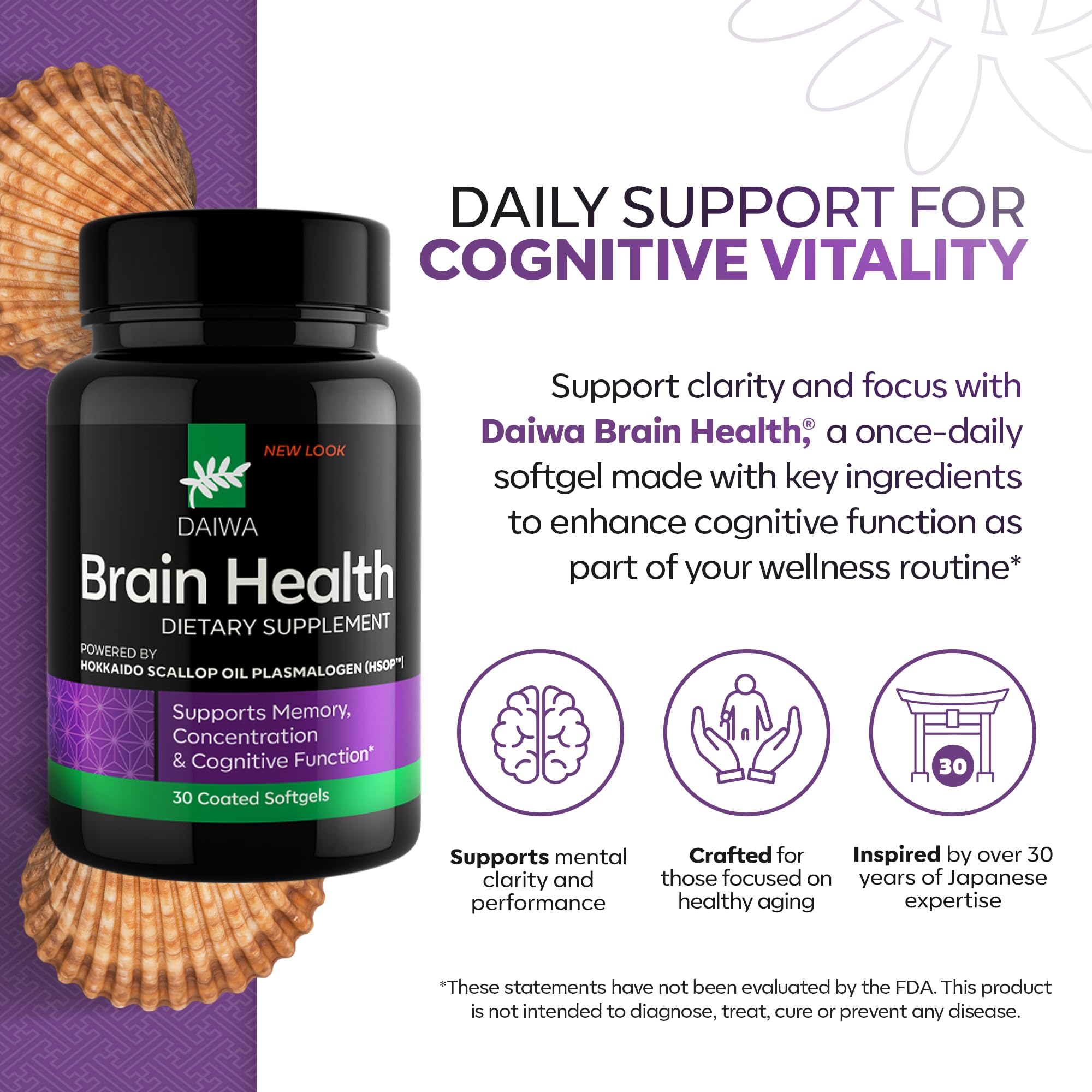 Cápsulas suaves de Daiwa Advanced Omega-3 listas para apoyar la claridad mental.