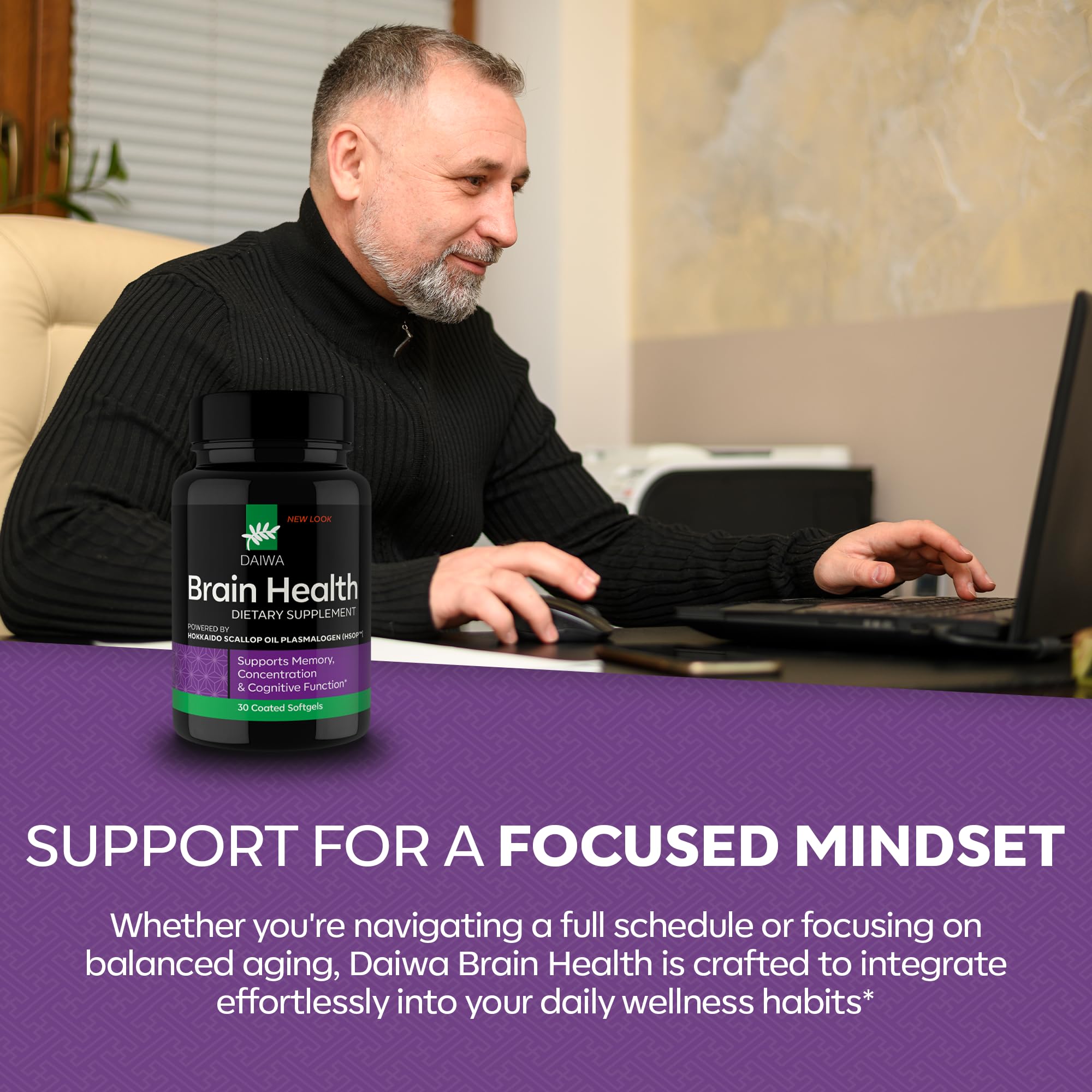 Rutina matutina con Daiwa Advanced Omega-3 para enfoque mental.