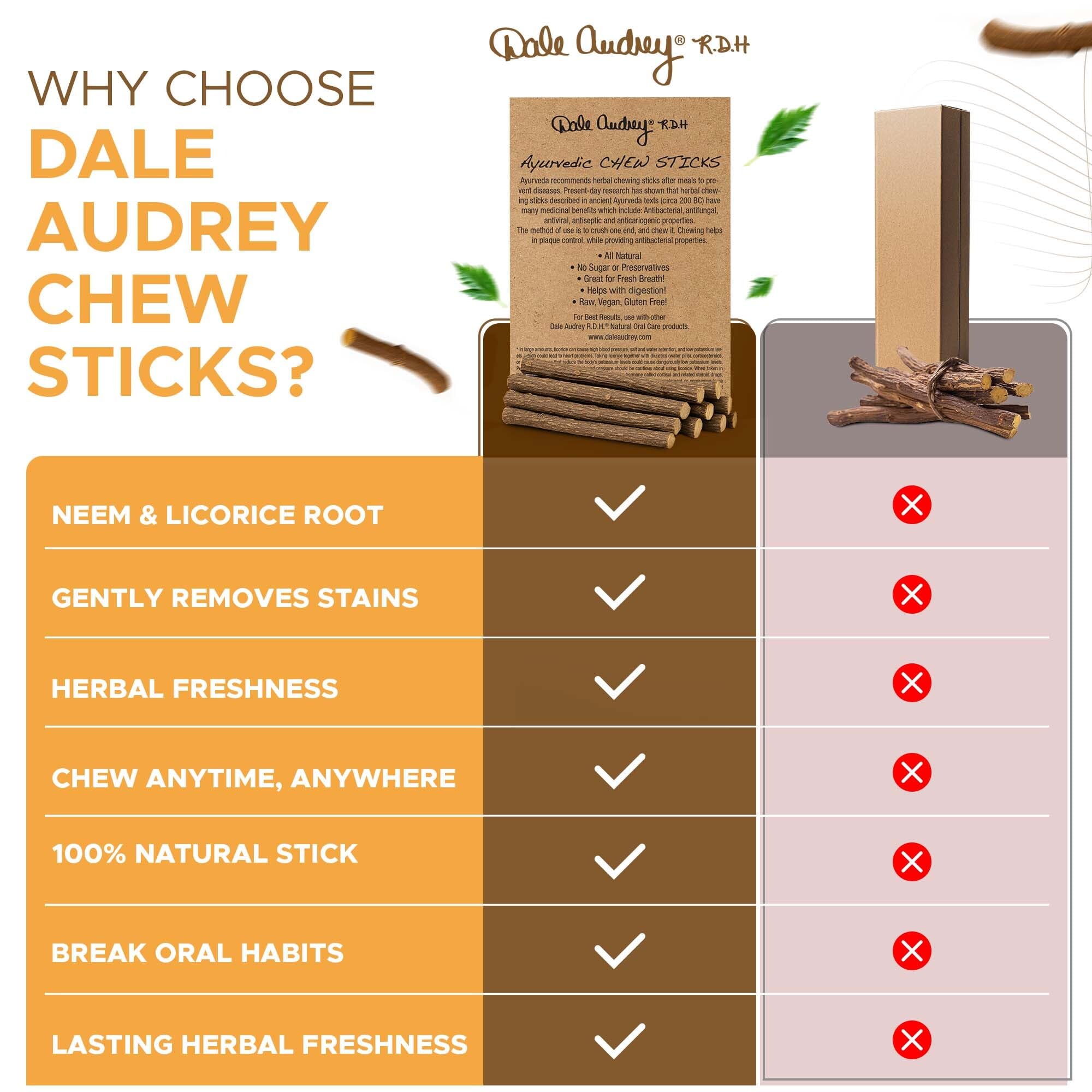 Dale Audrey palitos Regaliz, sabor natural para una rutina de cuidado oral.