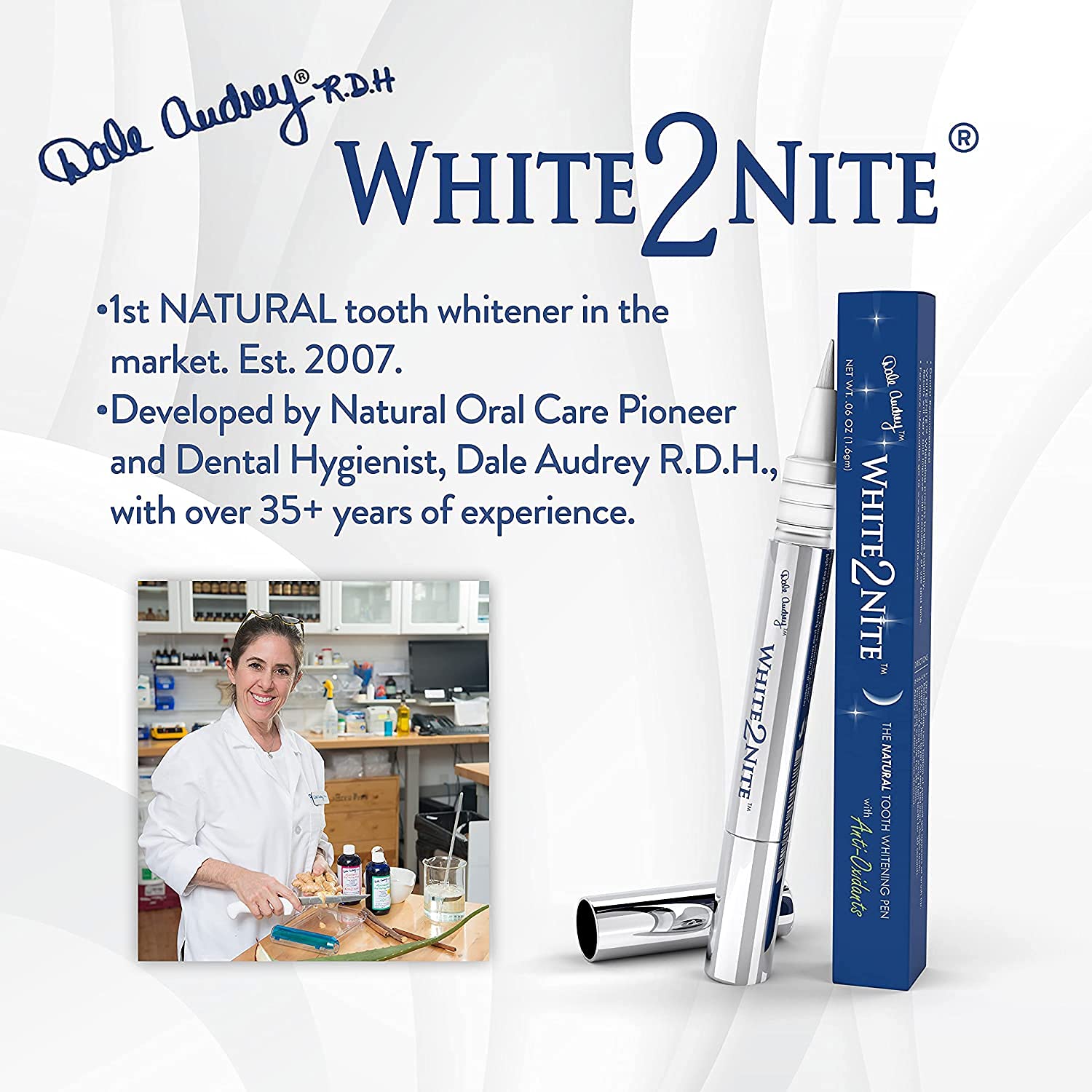 Dale Audrey White2nite seguro para trabajos dentales existentes y restauraciones