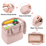 Damero bolsa de medicamentos para viaje, color rosado Misty Rose, fácil de transportar.