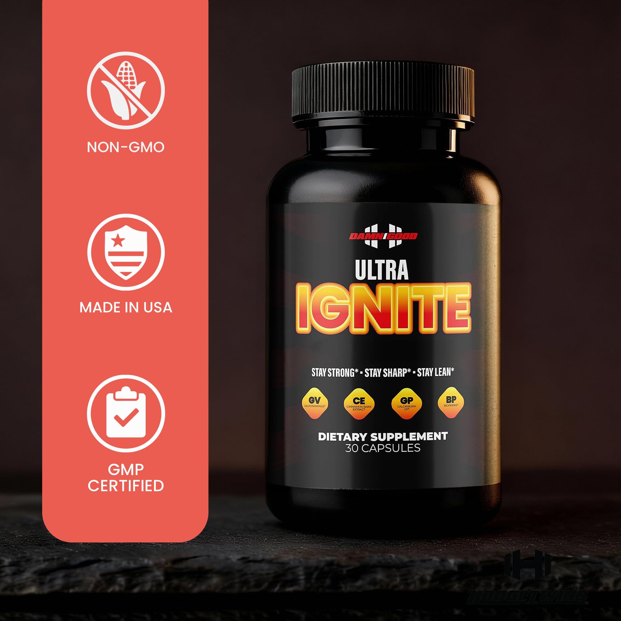 DAMN GOOD Ultra Ignite: dosis diaria en cápsula para ingesta rápida y simple.