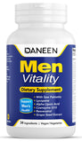 DANEEN Daily Multivitamin para hombres, botella con cápsulas para energía diaria.
