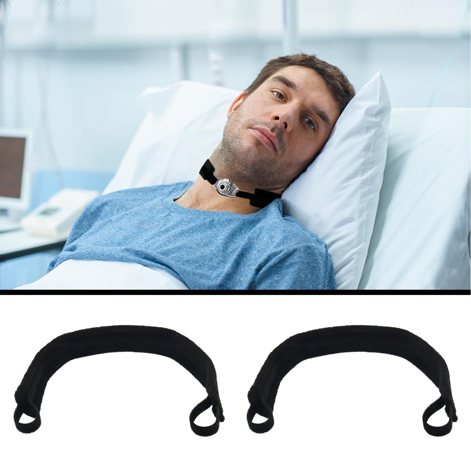 DanVirtuous accesorio postoperatorio para cuello mantiene la cánula en su lugar.