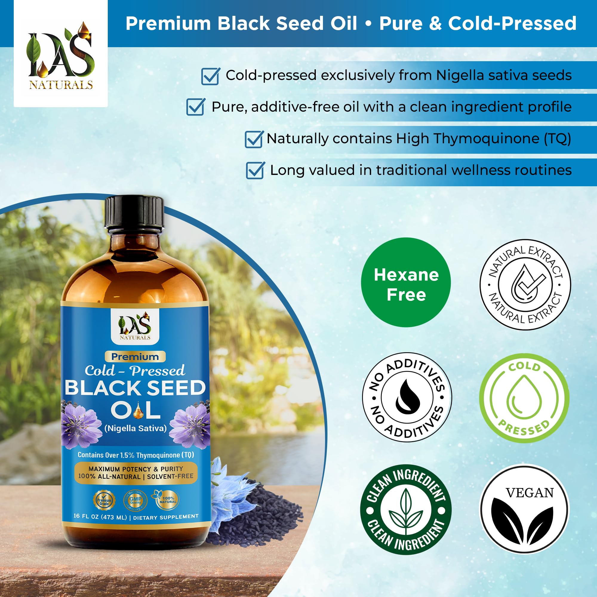 DAS NATURALS frasco de vidrio que conserva aroma y frescura
