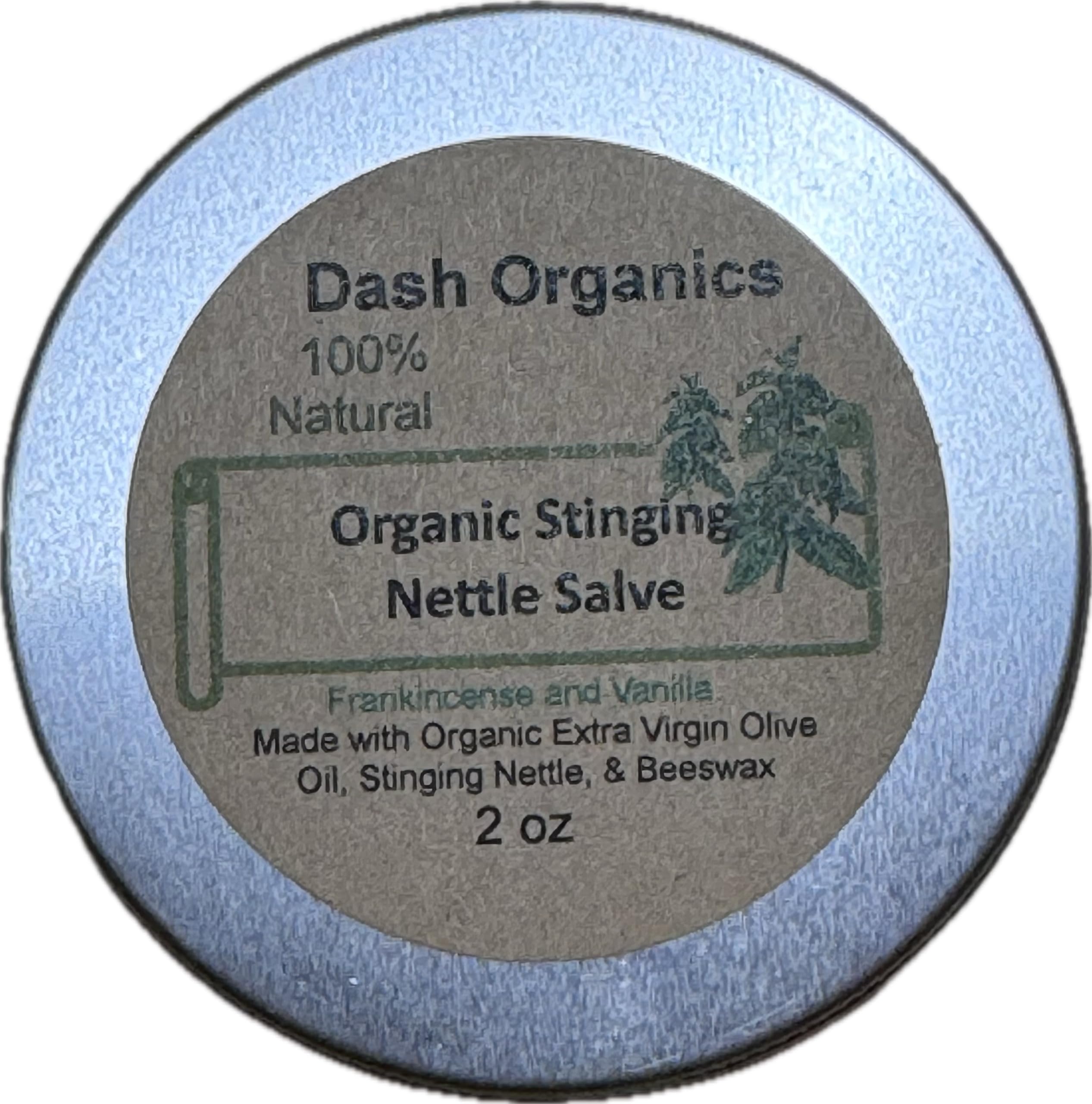 Dash Organics bálsamo de ortiga en aplicación, alivio suave y aroma calmante