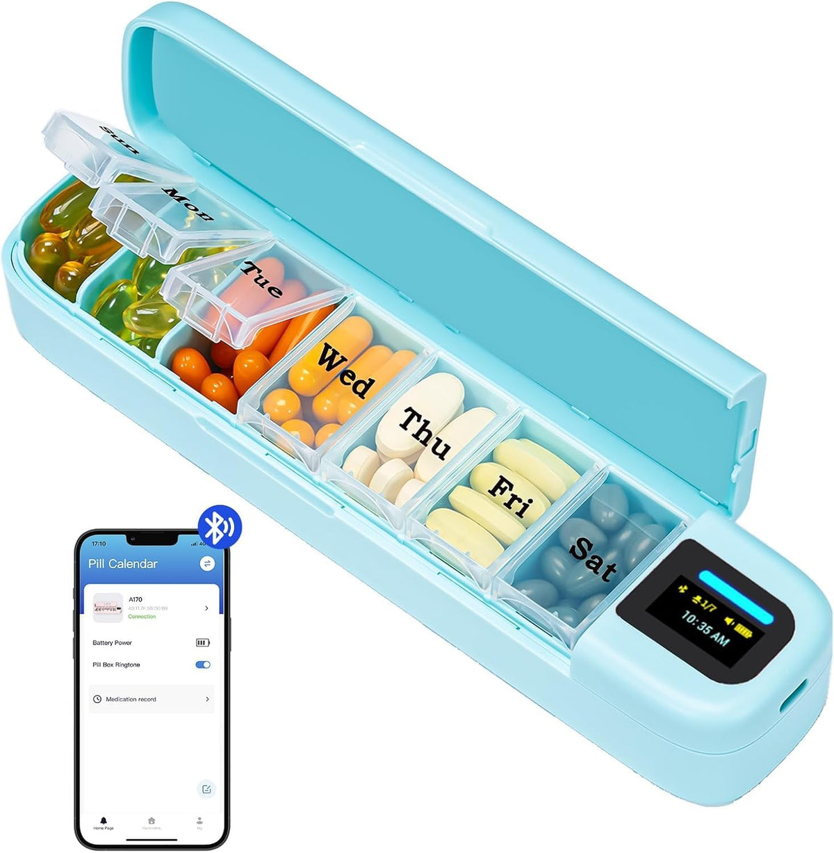 Daviciy organizador inteligente con alarma para recordar las pastillas a tiempo