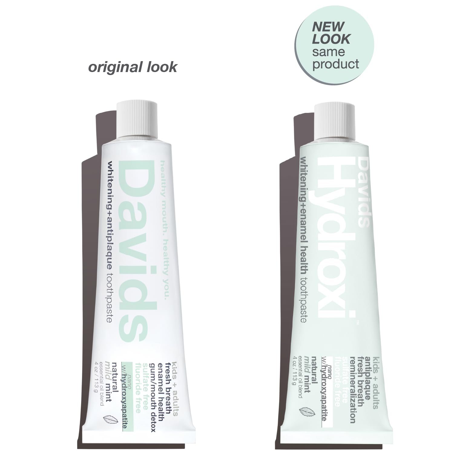 Davids Hydroxi Mint, envase frente para destacar formato práctico.