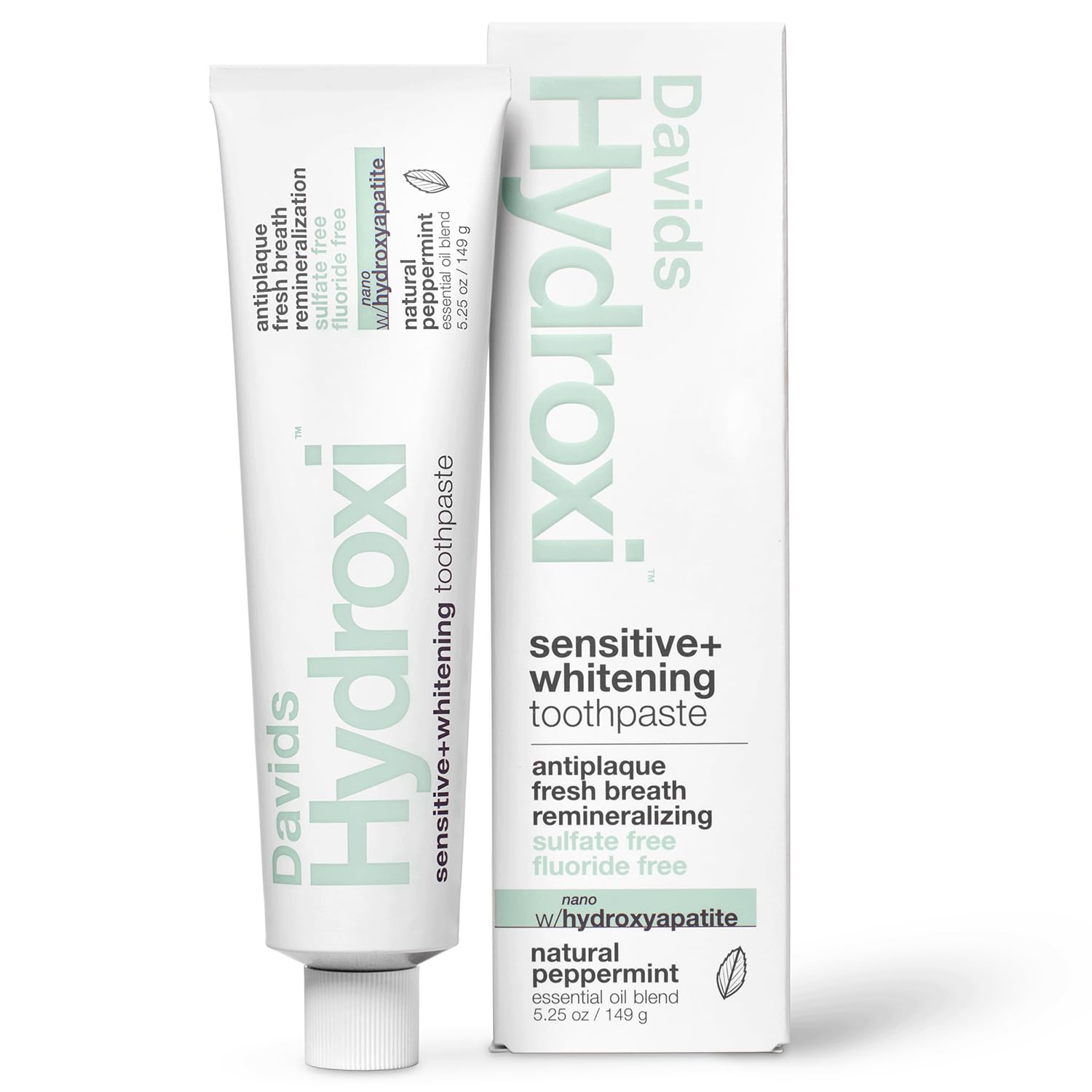 Davids Hydroxi, empaque frontal, remineralización suave y cuidado diario.