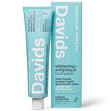 Pasta dental Davids, tubo metálico reciclable para cuidado bucal sostenible.