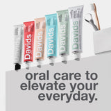 Uso diario de Davids para higiene bucal equilibrada y natural.