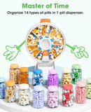 Daviky Dispensador de pastillas diario, 14 compartimentos para planificación de dosis.
