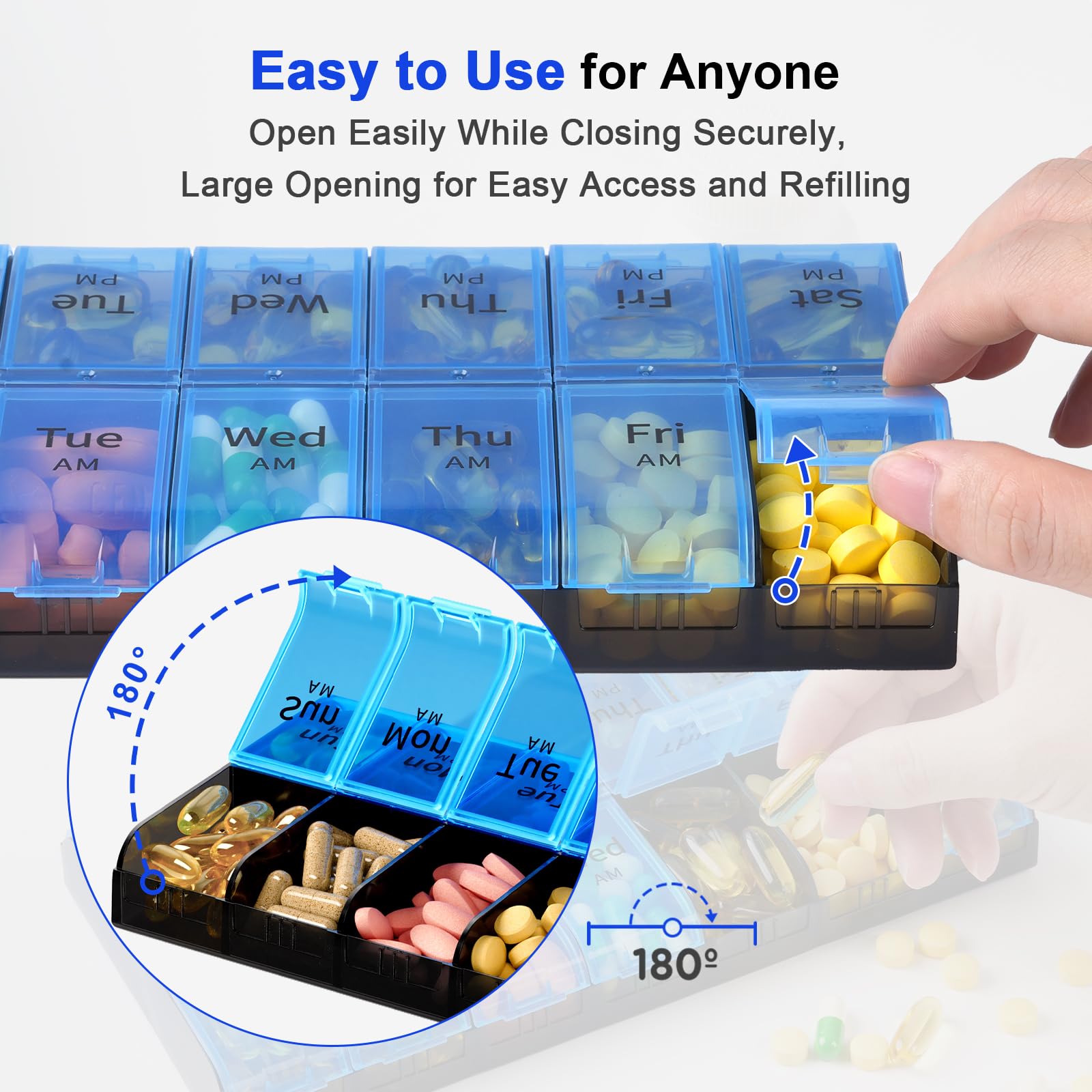 Daviky material libre de BPA apto para almacenar suplementos de forma segura.