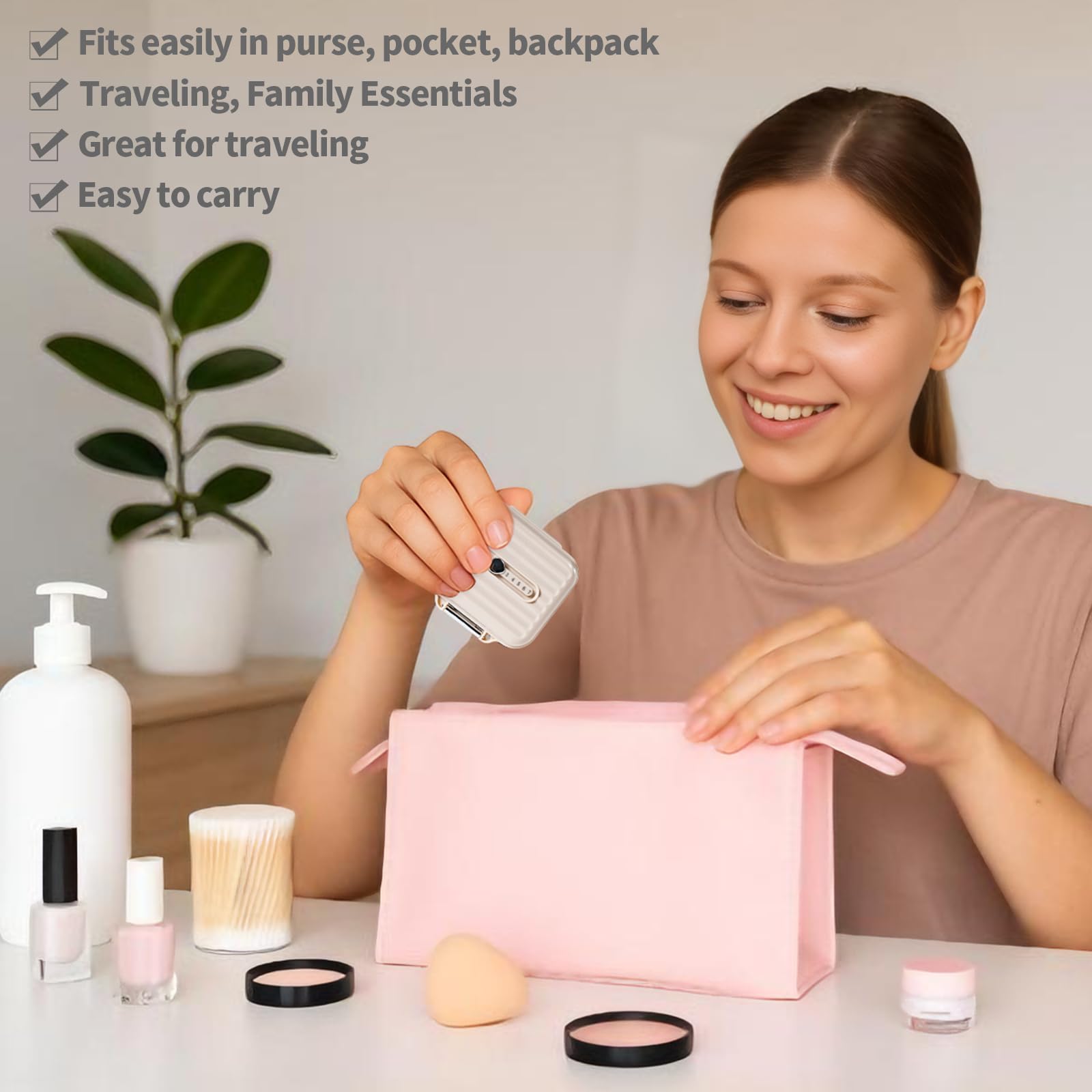 Daviky estuche compacto para bolsos que protege píldoras con sellado contra humedad.