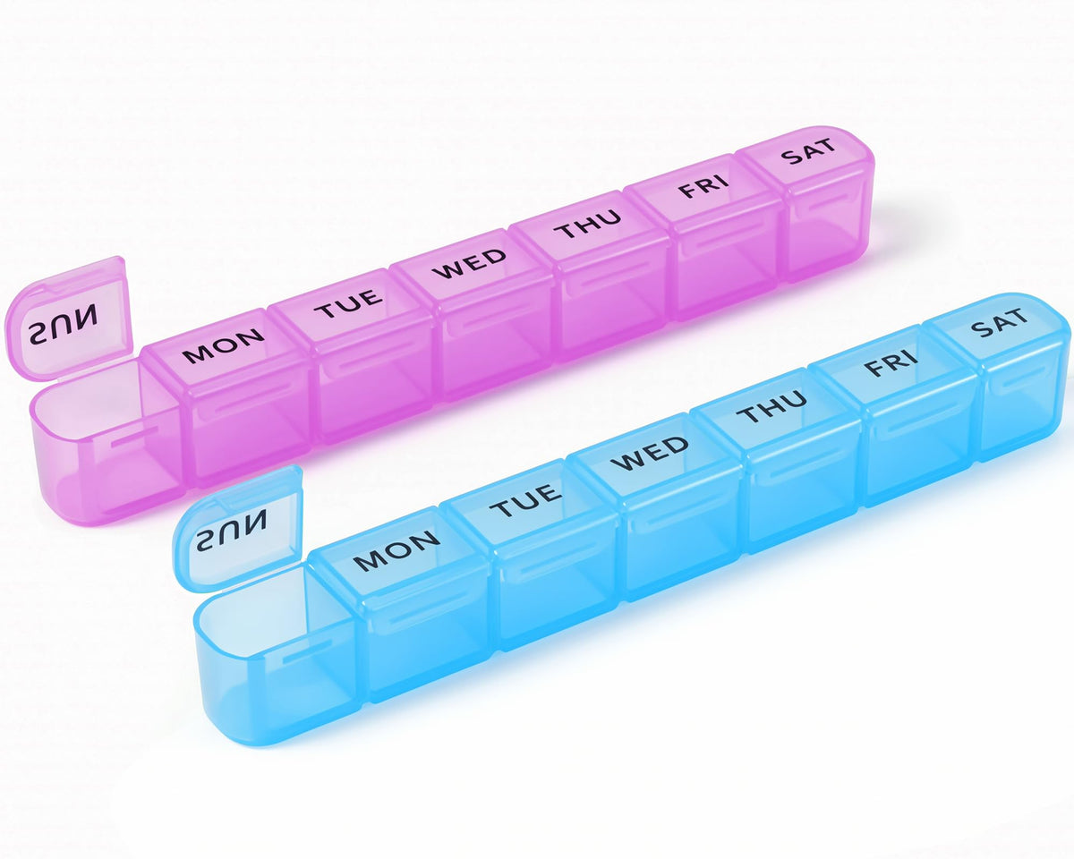 Davilky organizador semanal de pastillas, diseño compacto para viaje.