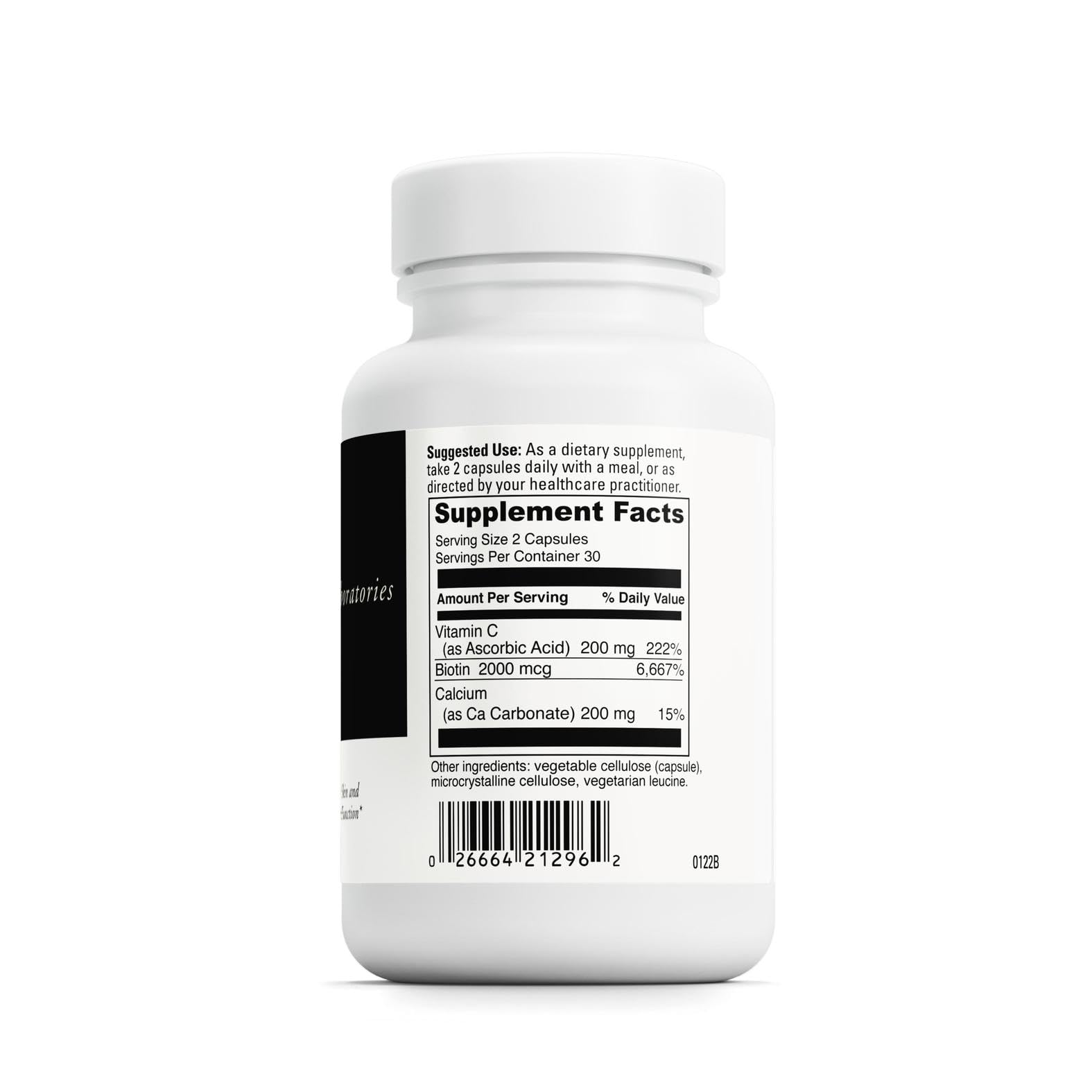 Davinci Biotin, bote con etiqueta clara, suplemento vegetariano sin gluten.