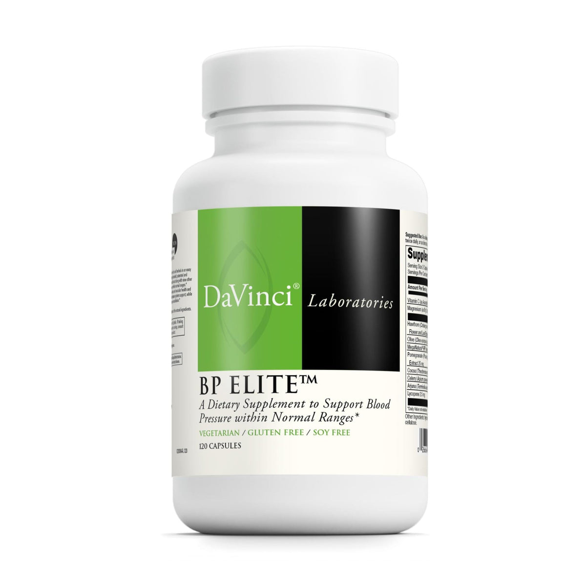 Davinci BP Elite, botella frontal, apoyo a la salud cardiovascular diaria