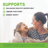 Mezcla de enzimas digestivas y extractos herbales para soporte intestinal.