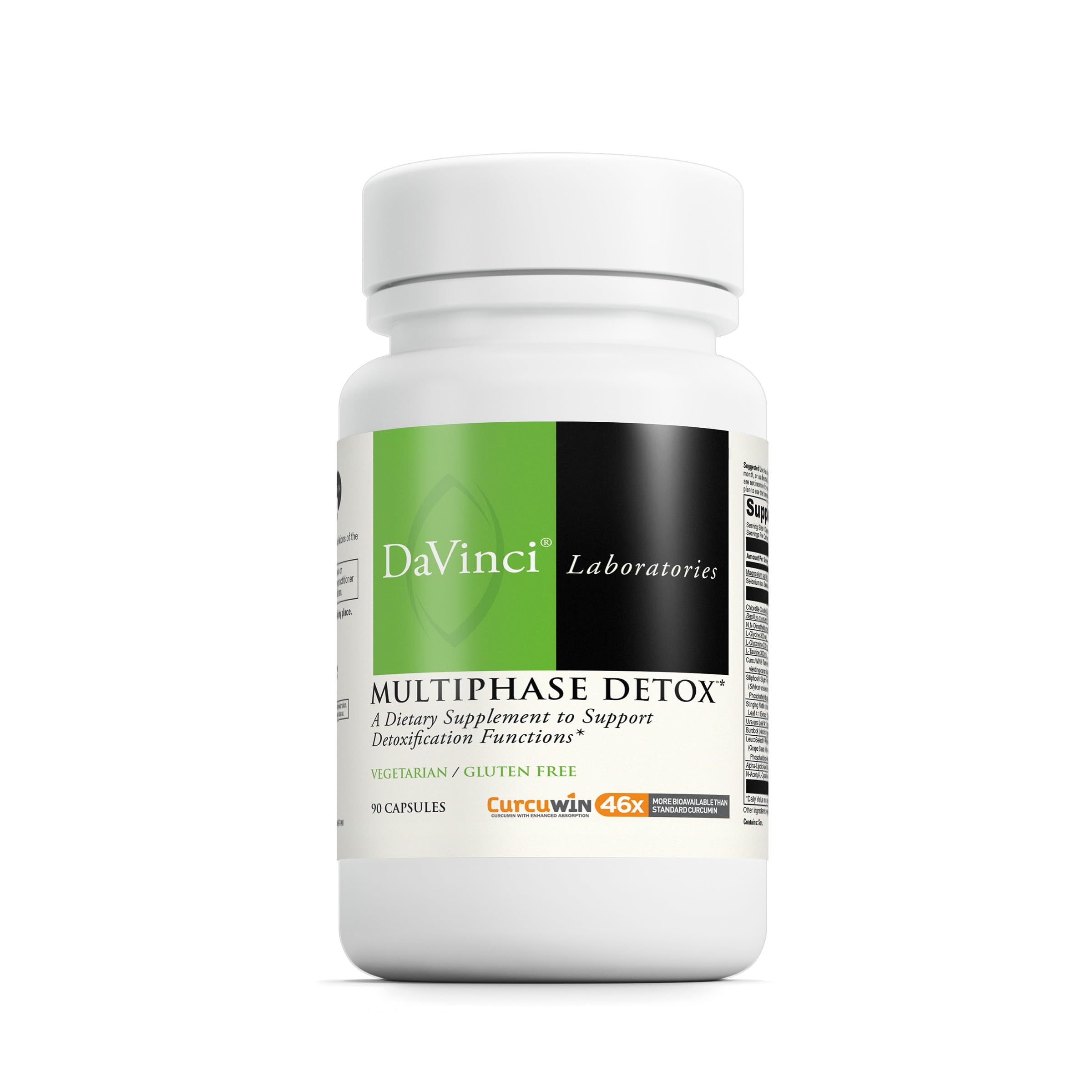 DAVINCI MultiPhase Detox- cápsulas frontal para apoyo del hígado y riñones.