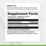 DAVINCI DHEA 10 mg ingredientes: fórmula micronizada para absorción rápida.