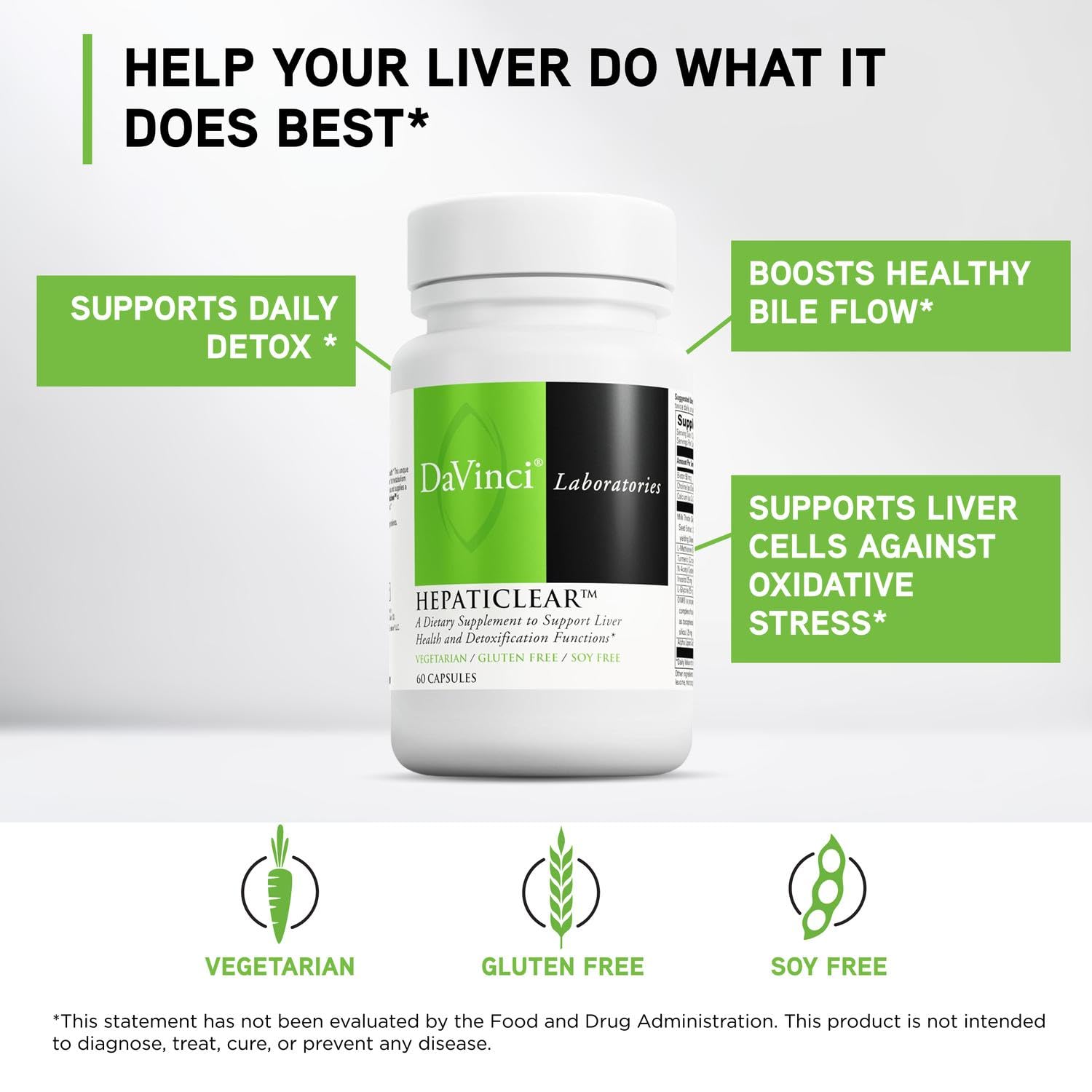 Davinci Hepaticlear cápsulas sobre mesa, ejemplo de uso diario.