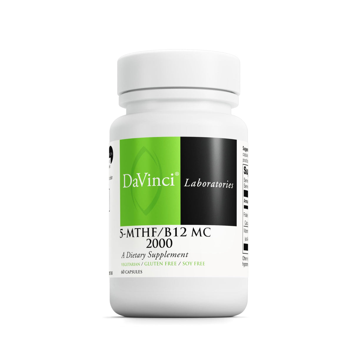 Davinci Labs 5-MTHF/B12 MC 2000: envase frontal para inicio diario