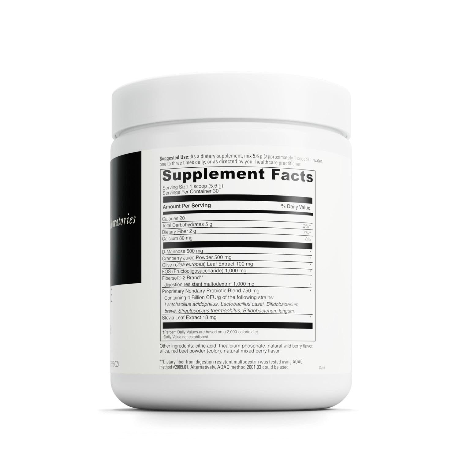 DAVINCI Labs D-Mannose Complex envase con etiqueta, ideal para uso diario.