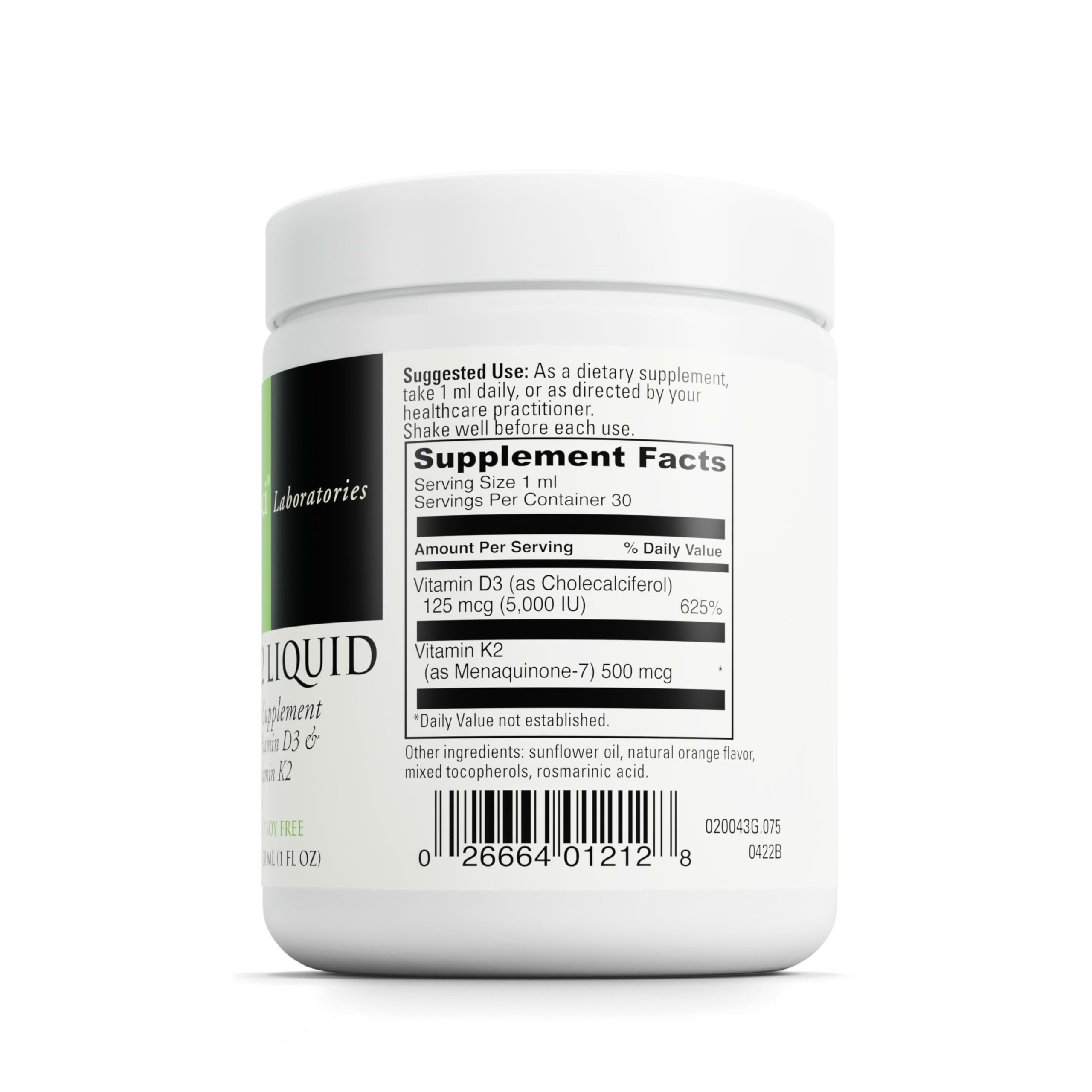 DAVINCI D3/K2 líquido con gotero para dosis fáciles de calcio