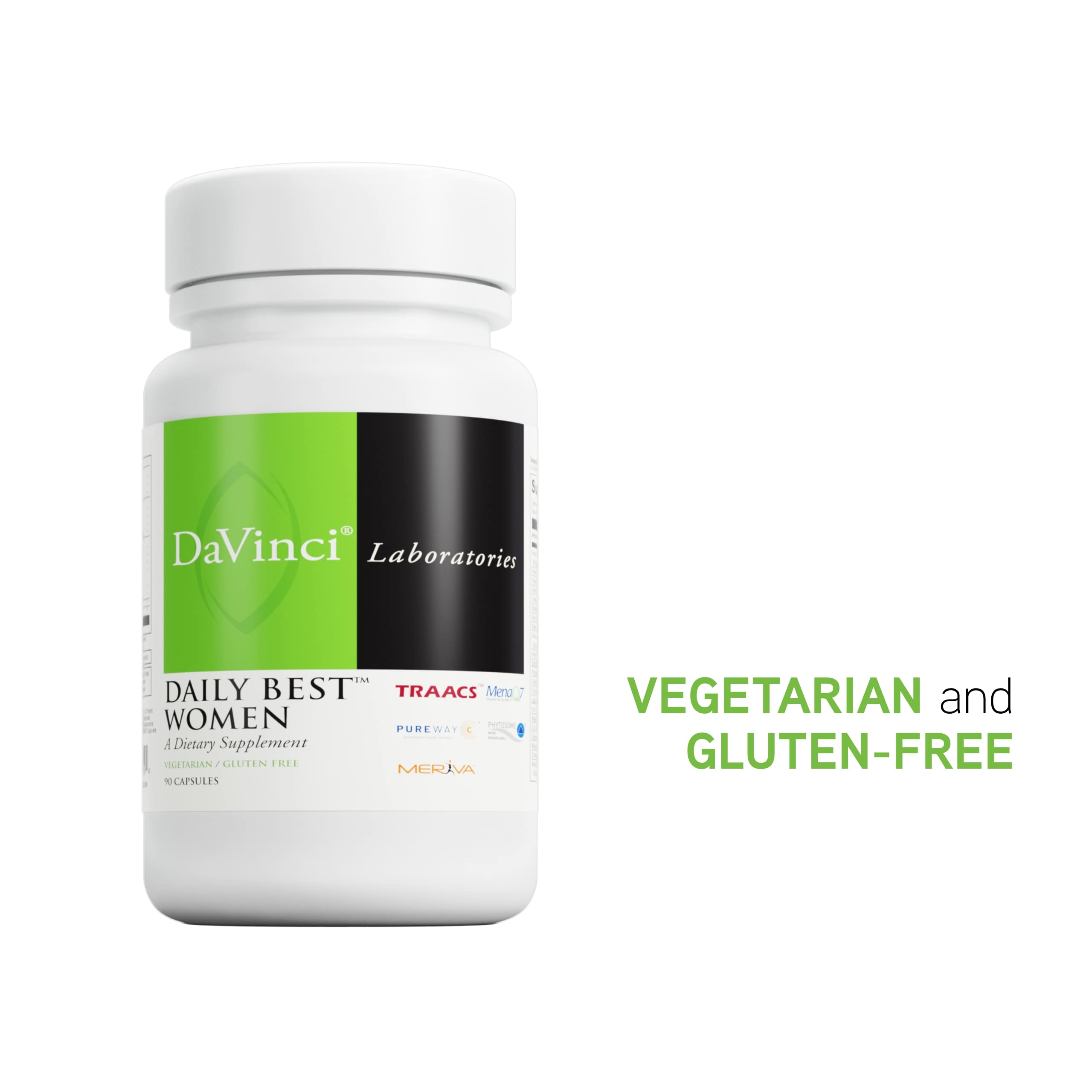 DAVINCI etiqueta clara y fórmula vegetariana sin gluten.