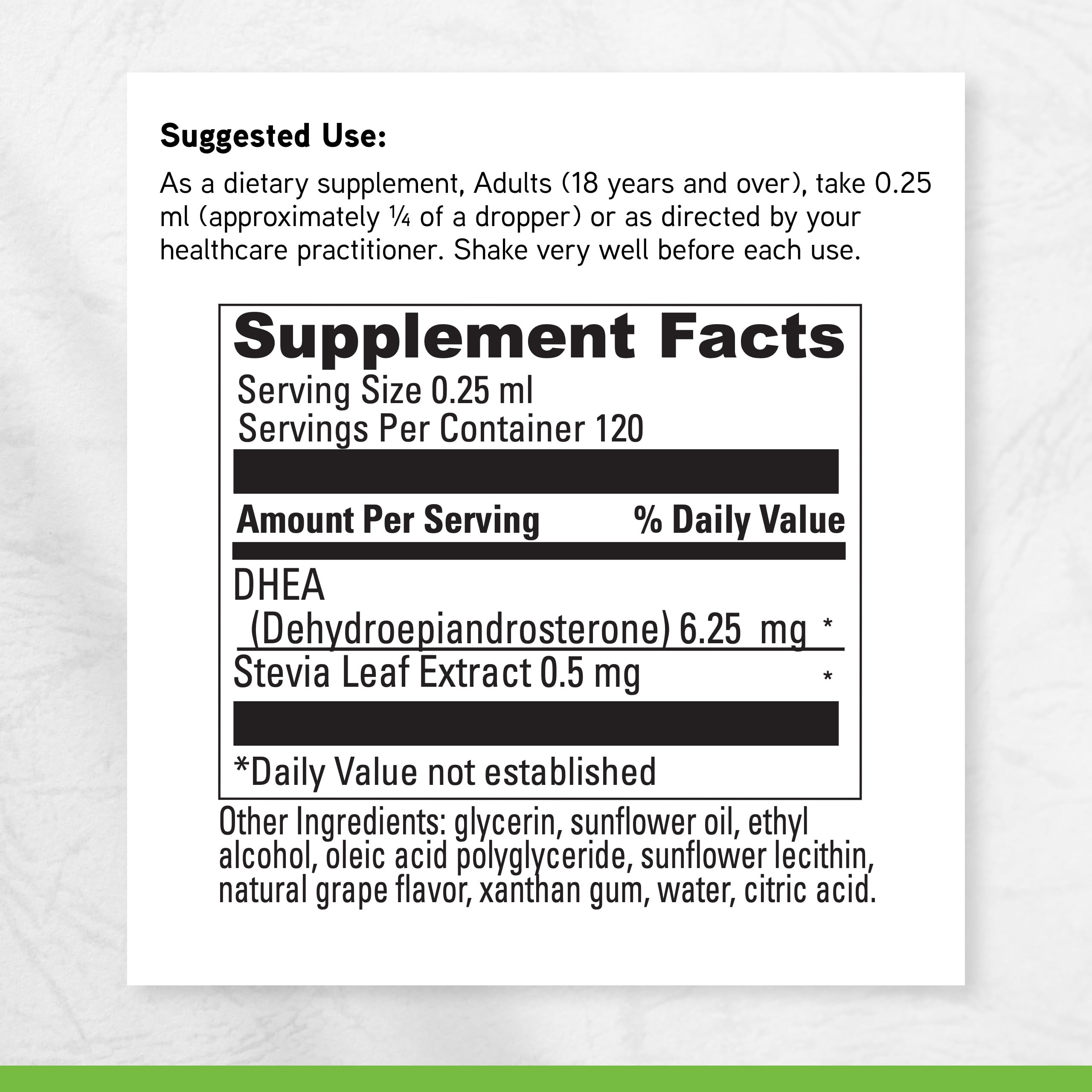 DAVINCI Labs Liposomal DHEA envase en escena, aspecto premium para la rutina.