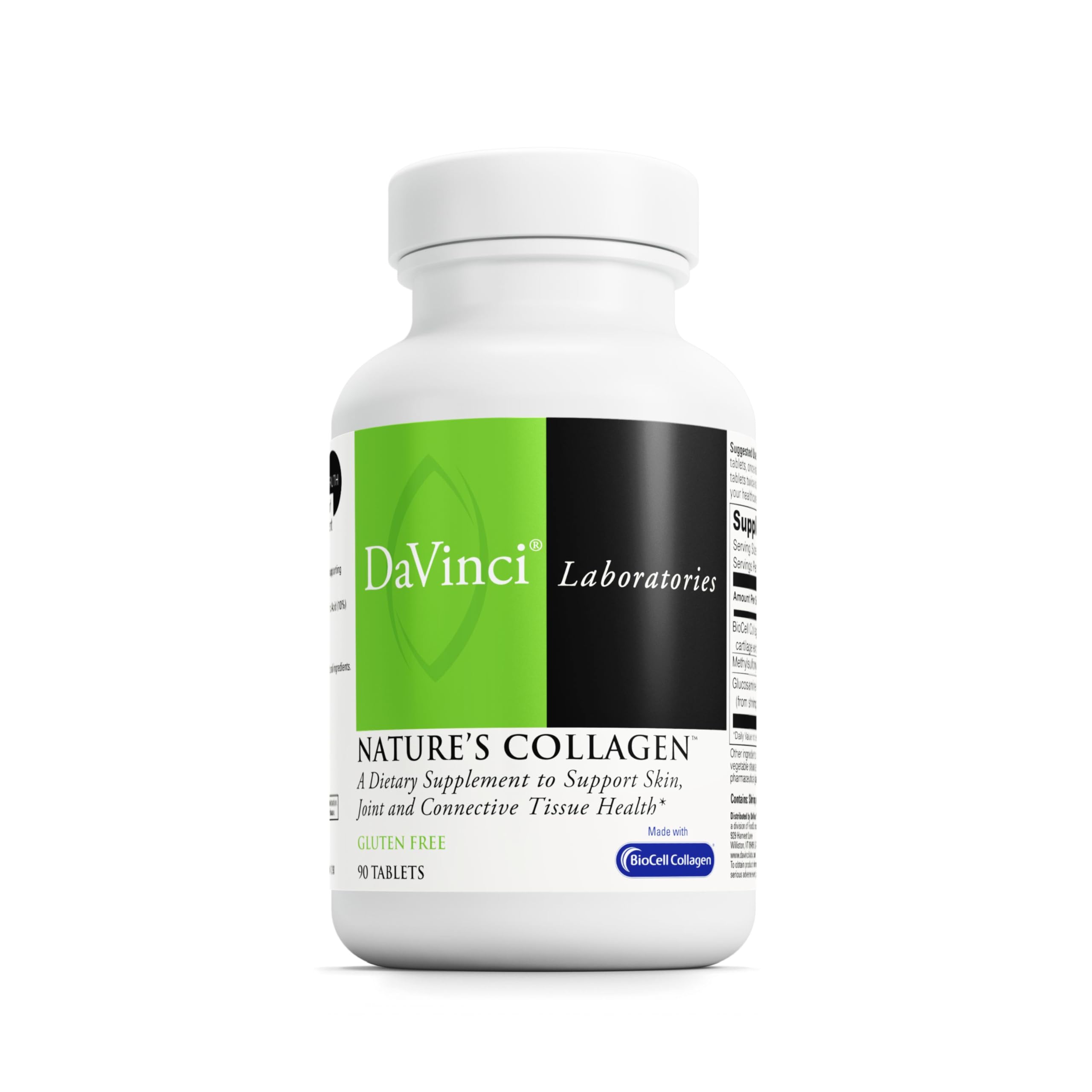 davinci labs natures collagen: botella mostrando el producto para articulaciones saludables.