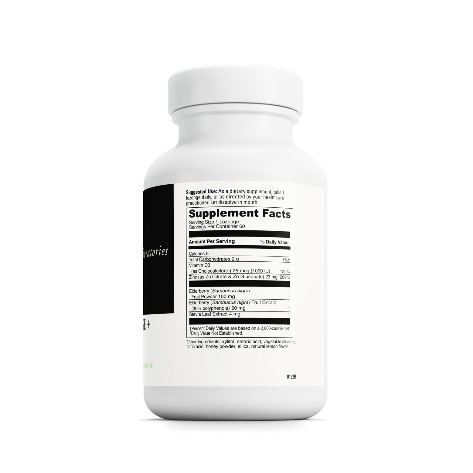 Pastillas Zinc DAVINCI: etiqueta trasera que destaca ingredientes