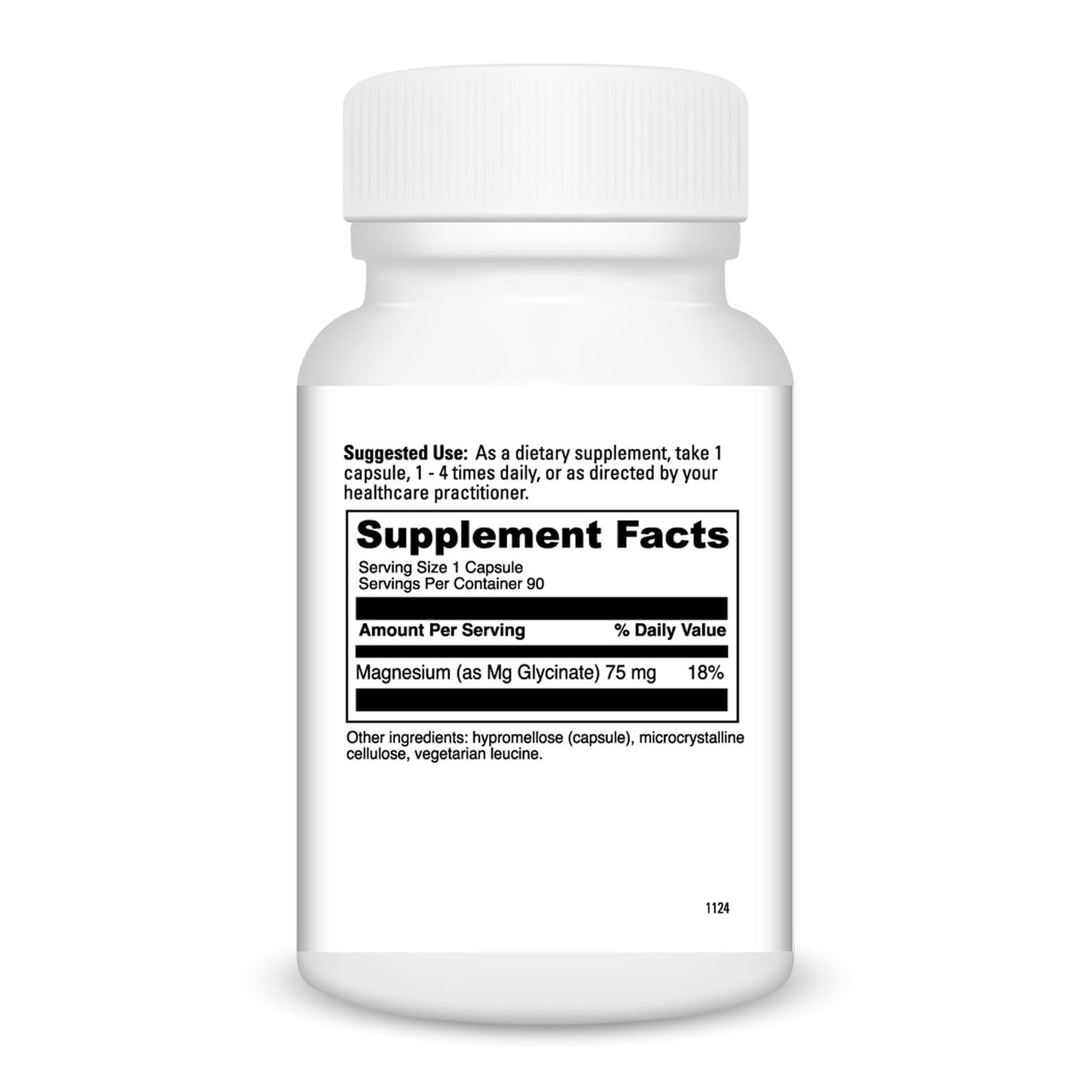 DaVinci Magnesium Glycinate: etiqueta-frontal, información clara sobre uso diario.