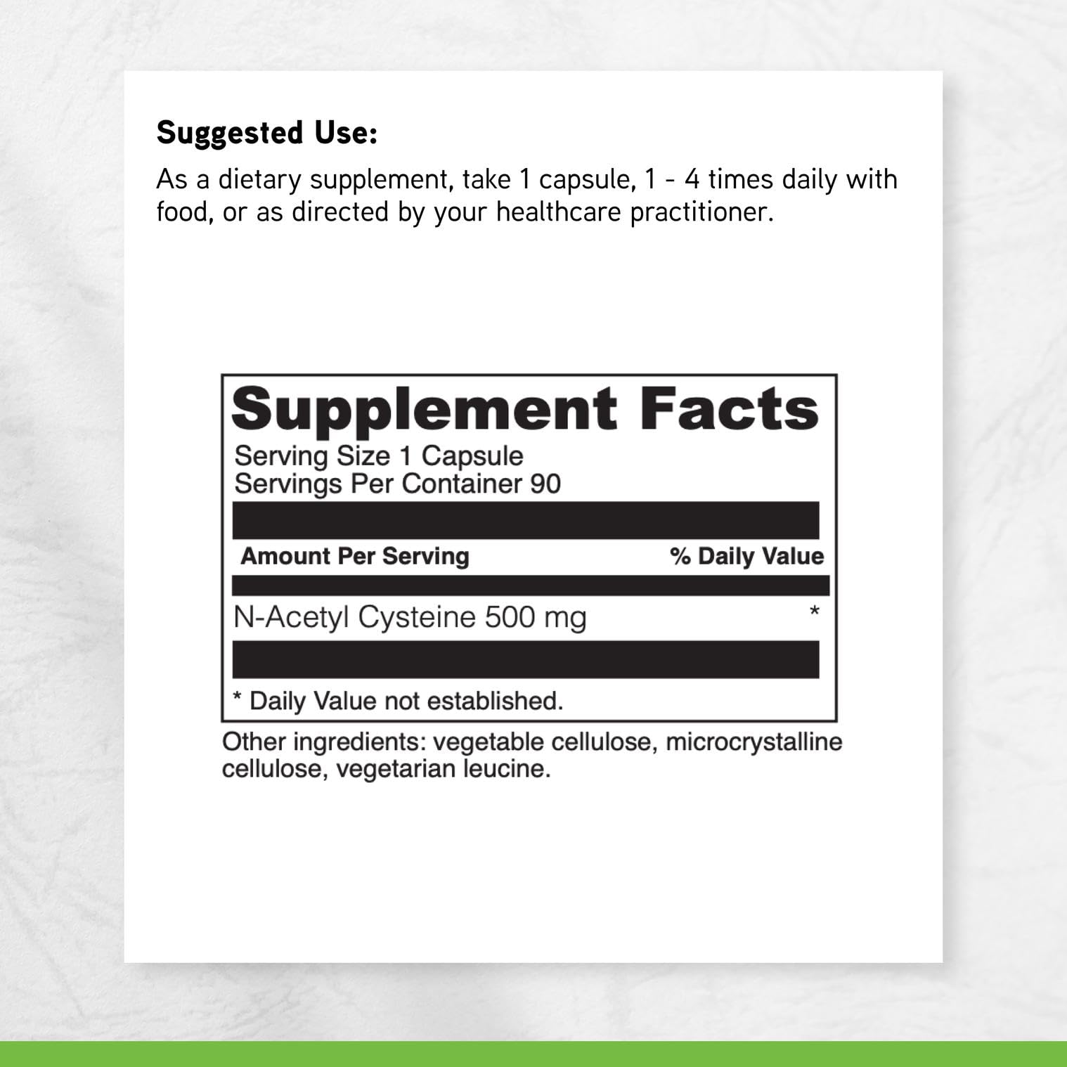 DAVINCI NAC 500 mg - frasco detalle muestra tapa y seguridad.