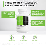 Etiqueta frontal de DAVINCI Tri-Mag 300 mostrando fórmula de magnesio triple.