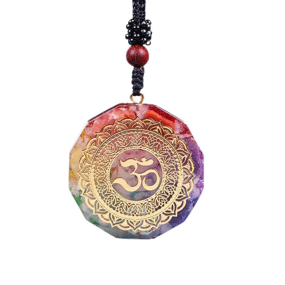 Colgante Day Day Up Orgonite Om luminoso para meditación y equilibrio.