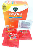 DayQuil cápsulas individuales en empaque naranja para alivio diurno de síntomas del resfriado