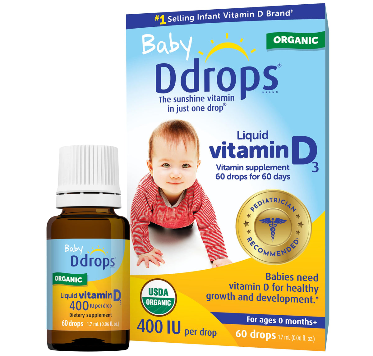 Ddrops bebé botella gotas: dosificación diaria rápida para recién nacidos
