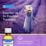De La Cruz Aceite Lavanda envase ámbar con tapa de seguridad infantil.