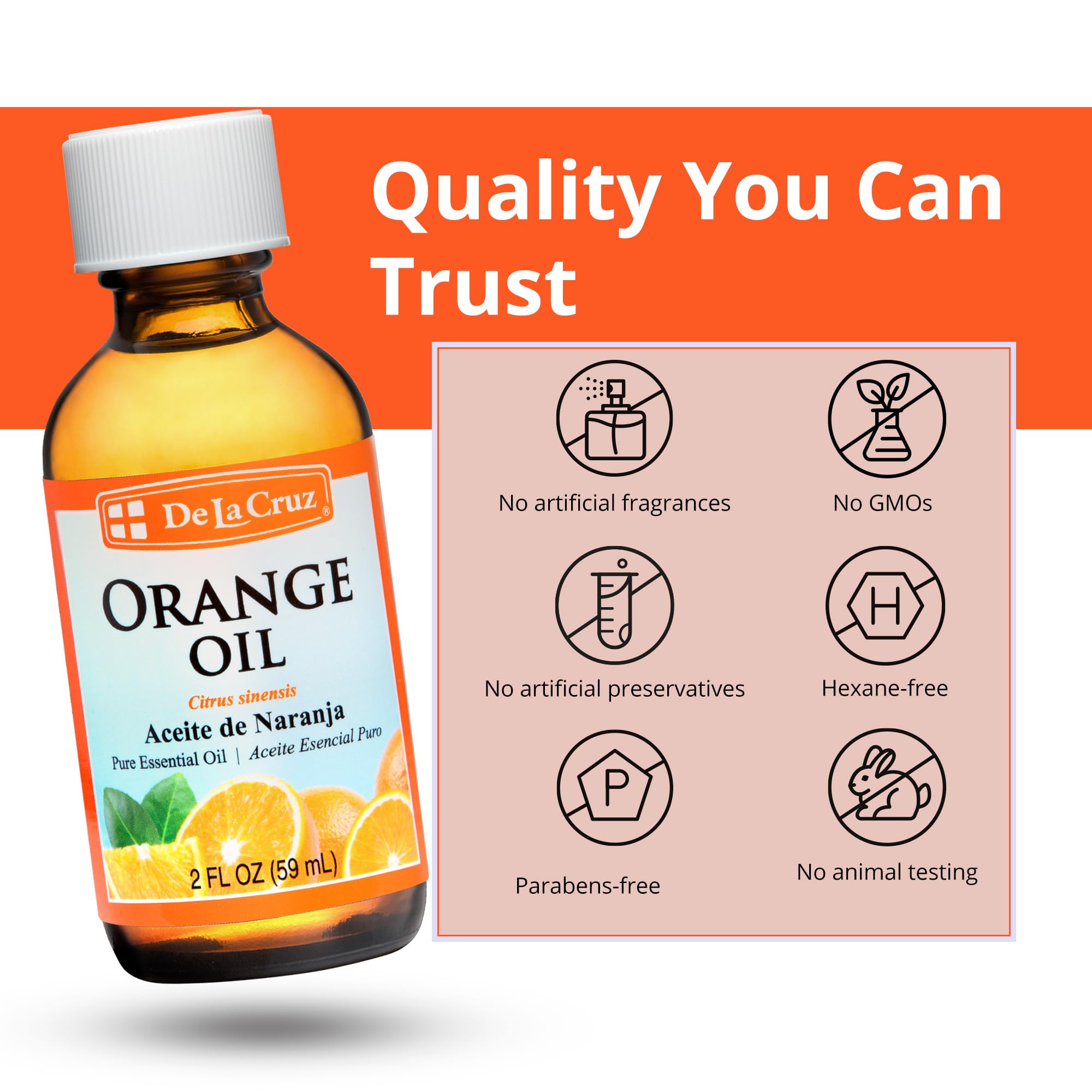 De La Cruz aceite naranja puro sin colorantes ni conservantes