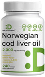 DEAL SUPPLEMENT Aceite de hígado de bacalao 2000 mg en cápsulas suaves para visión