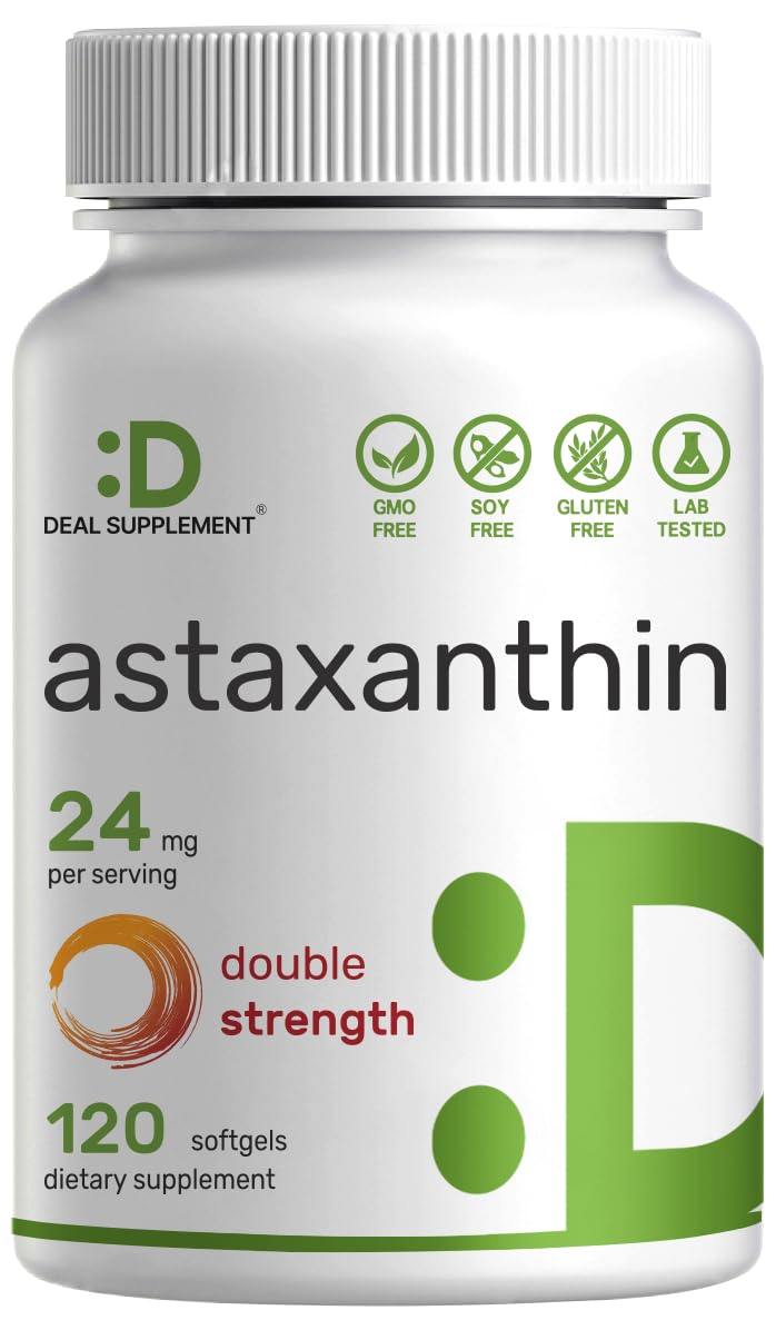 DEAL SUPPLEMENT Astaxantina: cápsulas blandas en botella para uso diario