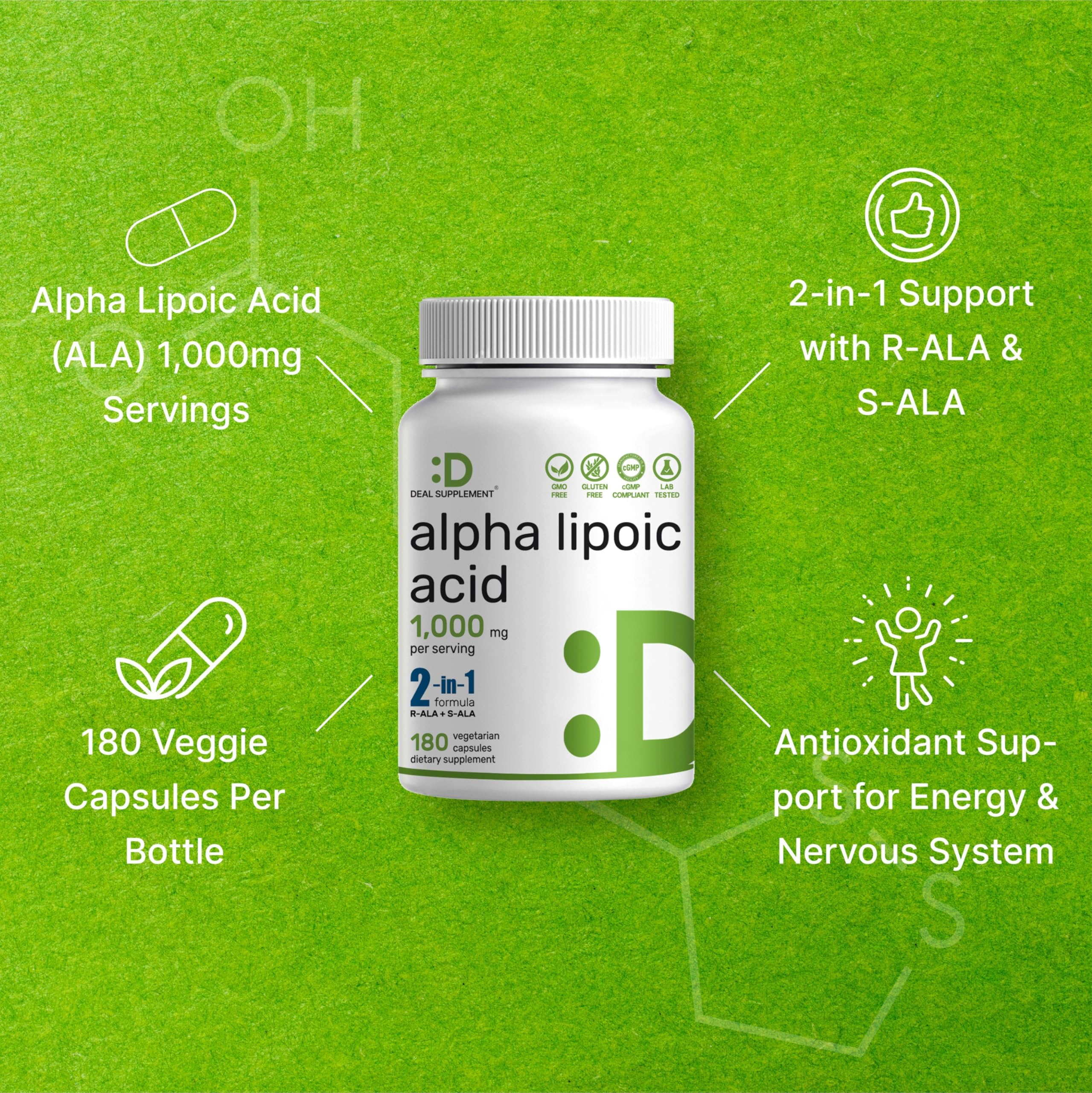 DEAL SUPPLEMENT Alpha Lipoico: alto nivel de biodisponibilidad en una cápsula
