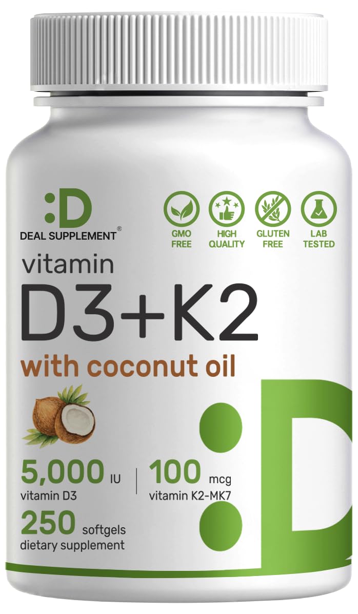 Deal Supplement botella softgels para apoyo de huesos, corazón e inmunidad.