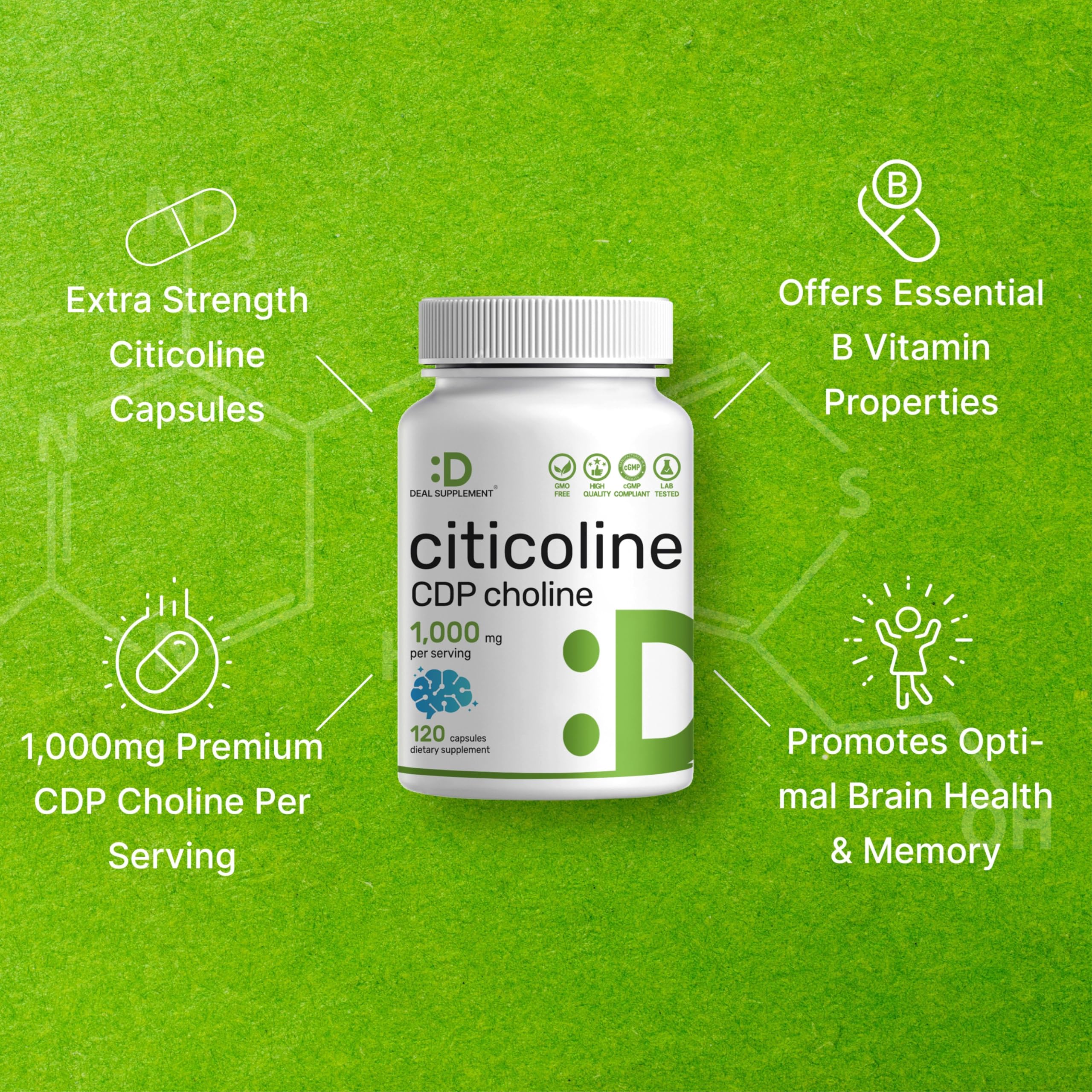DEAL SUPPLEMENT Citicolina: cápsulas de 1000 mg para apoyo cognitivo