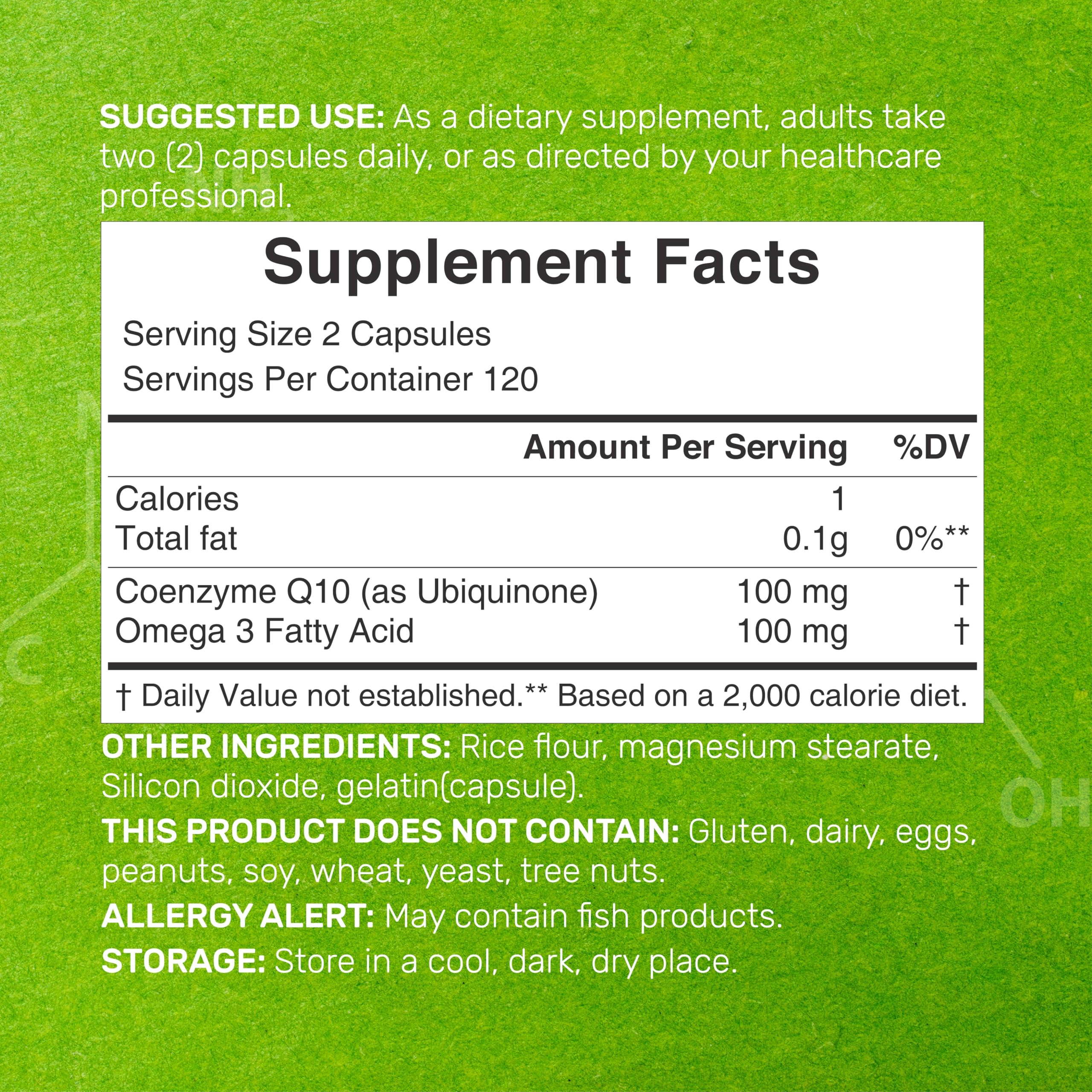 DEAL SUPPLEMENT CoQ10 Omega 3 capsulas: soporte diario de DHA y EPA.