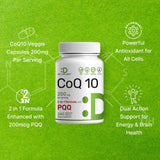 Frasco de 240 cápsulas DEAL SUPPLEMENT CoQ10 PQQ con suministro de 120 días.